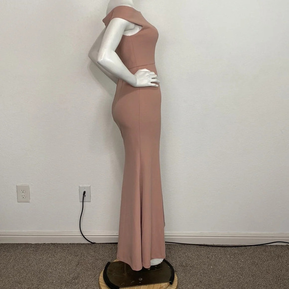 Jenny Yoo Dark Blush Larson Coquette Off The Shoulder Formal Maxi Dress Size 2 - Picture 7 of 12